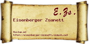 Eisenberger Zsanett névjegykártya